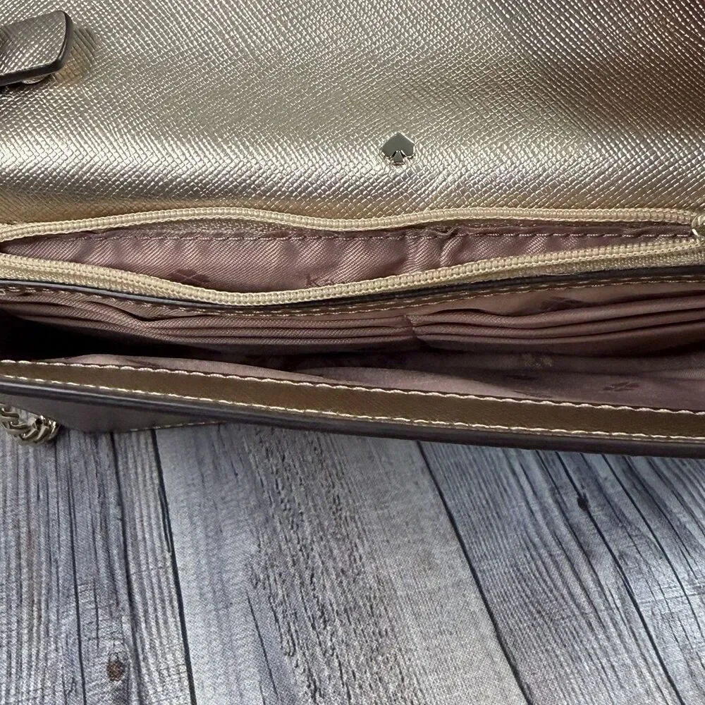 Kate Spade New York Purse Bag Women’s O/S Pale Gold Leather Shoulder